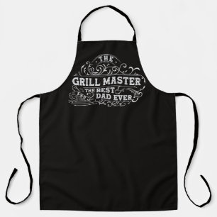 Grill Master and Best Dad Ever Fathers Day Black Apron