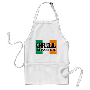 Grill master apron   Irish flag background