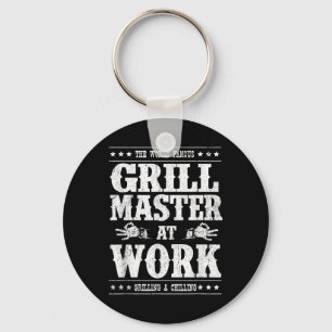 Grill Master Barbecue Bbq Smoker Grillin Dad Grand Keychain