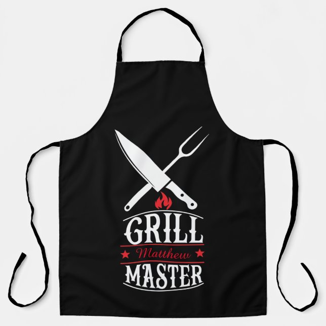 Grill Master Barbeque BBQ Personalized Apron (Front)
