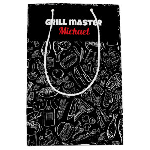 Grill master bbq foodie men dad husband medium gift bag