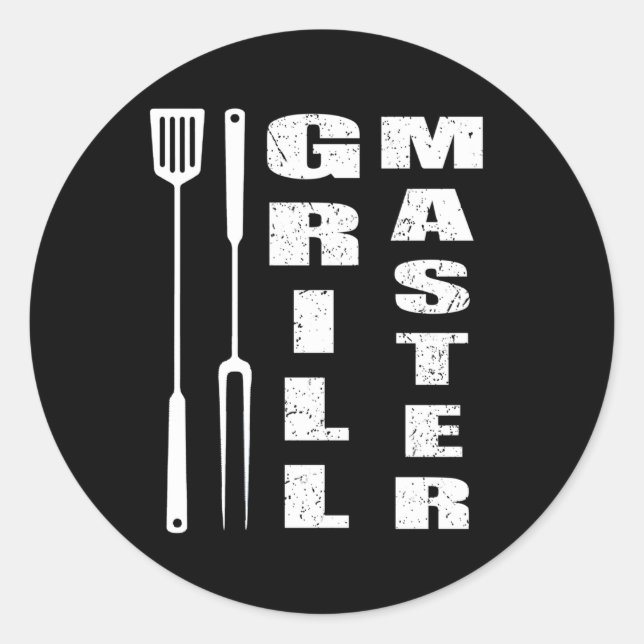 Grill master classic round sticker (Front)