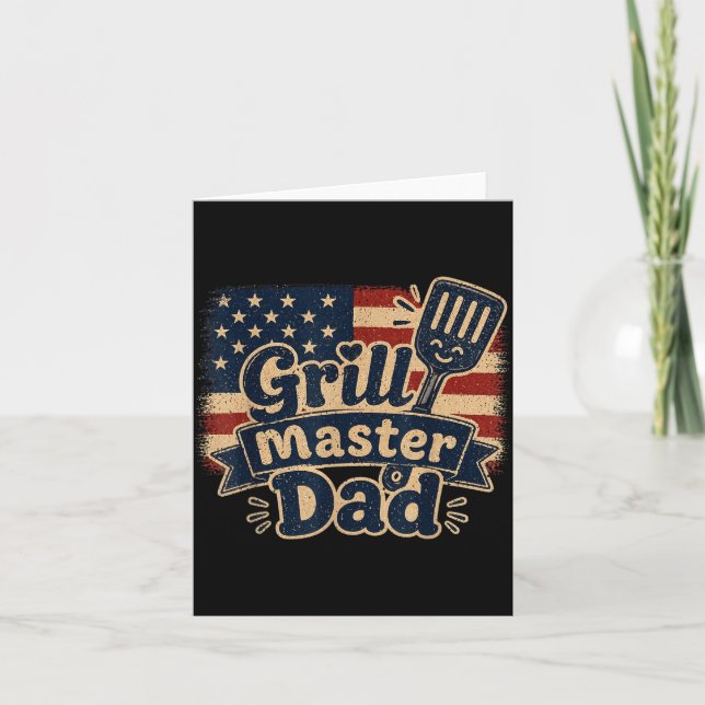 Grill Master Dad Bbq Squad Fathers Day Summer Card (Front)