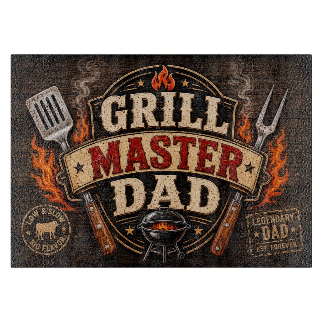 Grill Master Dad Cutting Board (Front)
