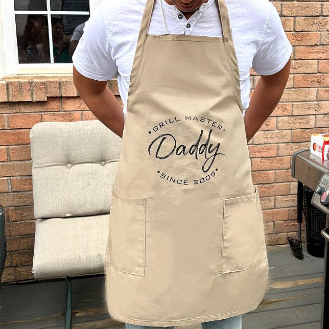 Grill Master Daddy Custom Year Personalized Long Apron (Actual product ordered of Grill Master Daddy Apron, personalized with year for Father's Day gift..)