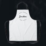 Grill Master Established year Personalized Name  Apron<br><div class="desc">Inspire the Grill Masters in your life with our personalized Grill Master Established Year Name Apron. This modern and unique apron is the perfect gift for those talented chefs who take pride in their grilling skills. Customize this apron with the name of the Grill Master and the established year of...</div>