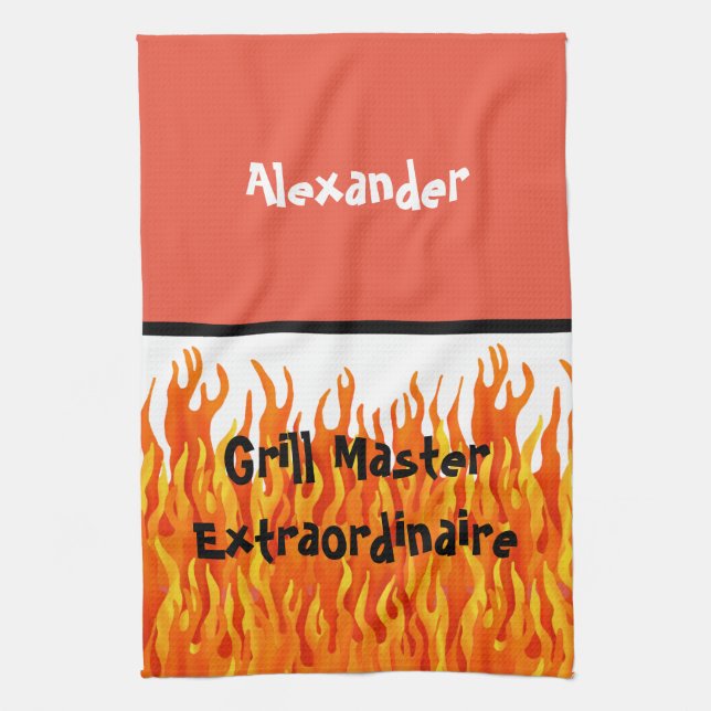 Grill Master Extraordinaire Kitchen Towel (Vertical)
