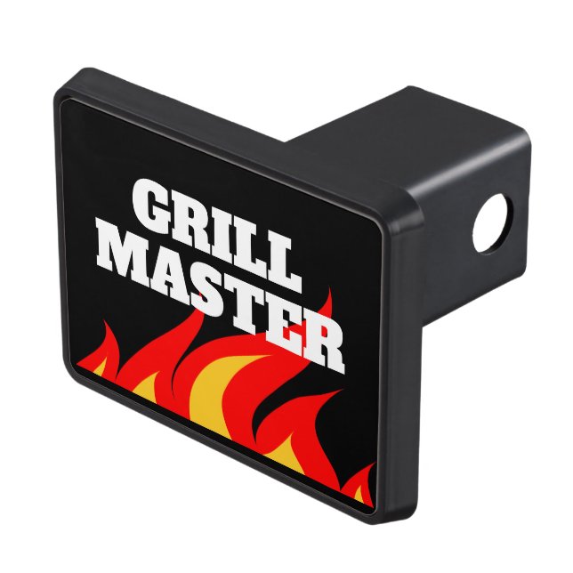 Grill Master fire flames funny trailer hitch cover (Top Right)