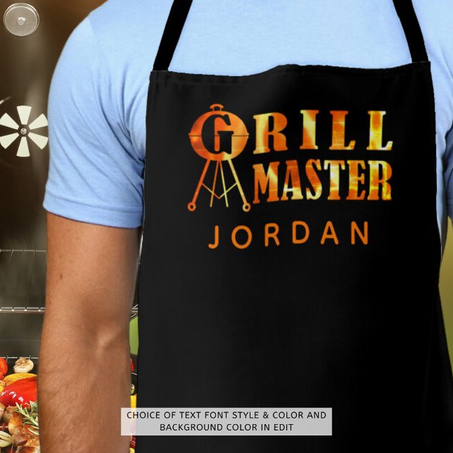 GRILL MASTER Flames Personalized Apron (Creator Uploaded)