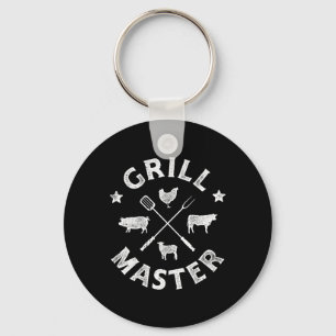 Grill Master Funny Pork Bbq Barbecue Grillmaster M Keychain