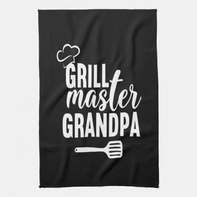 Grill Master Grandpa Kitchen Towel (Vertical)