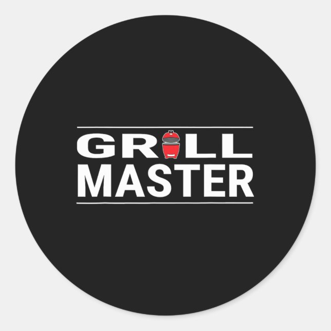 Grill Master Kamado Style Bbq Barbecue Pitmaster  Classic Round Sticker (Front)