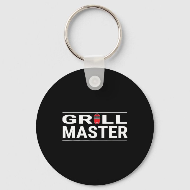 Grill Master Kamado Style Bbq Barbecue Pitmaster  Keychain (Front)