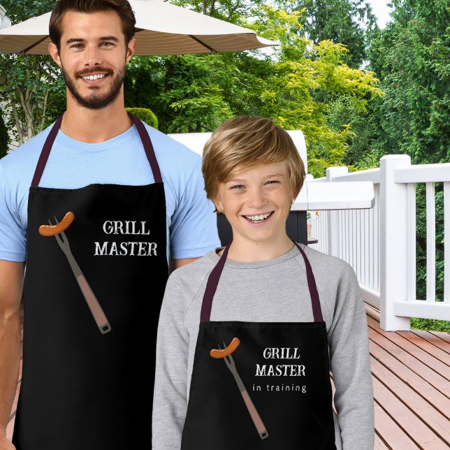 Grill Master Matching Father Kid Design Apron (Creator Uploaded)