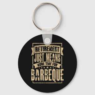 Grill Master Meat Smoker Bbq Barbecue Retired Reti Keychain