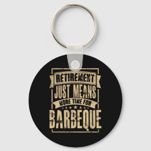 Grill Master Meat Smoker Bbq Barbecue Retired Reti Keychain