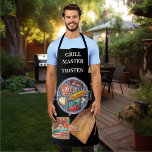 Grill Master Name Monogram Grill BBQ   Apron<br><div class="desc">This design may be personalized by choosing the customize option to add text or make other changes. If this product has the option to transfer the design to another item, please make sure to adjust the design to fit if needed. Contact me at colorflowcreations@gmail.com if you wish to have this...</div>