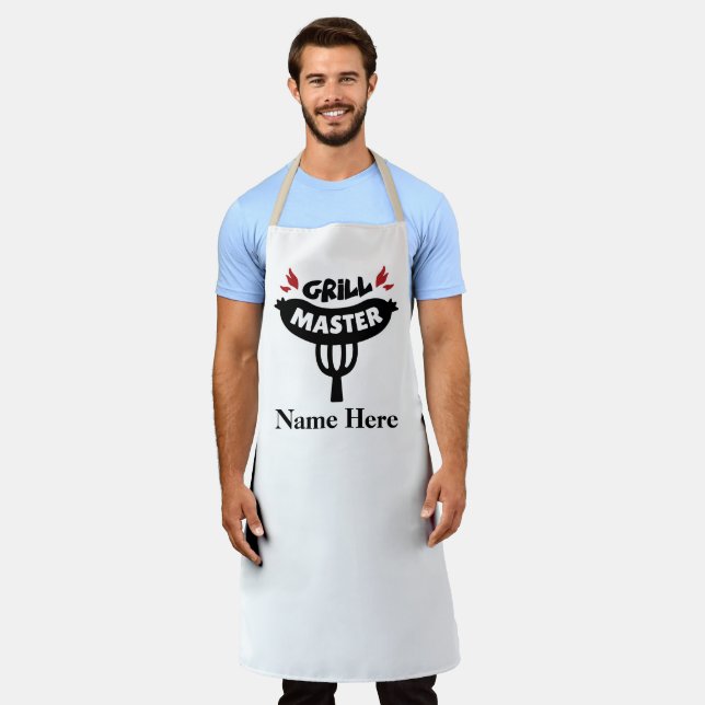 Grill Master - Personalize Custom Text Apron (Worn)
