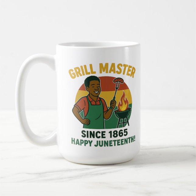 Grill Master Since 1865 Juneteenth Day  Coffee Mug (Left)