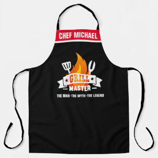 Grill Master The Man Myth Legend BBQ Apron