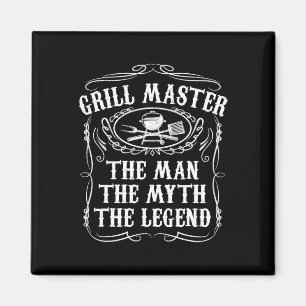 Grill Master The Man The Myth Legend Funny Bbq Smo Magnet