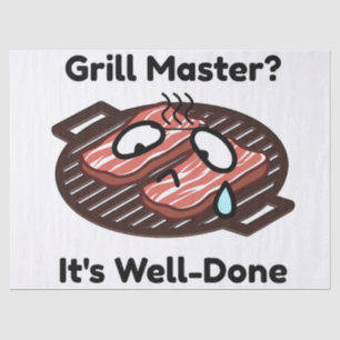 Grill Master Well Done Funny BBQ Dad Gift Tissue Paper