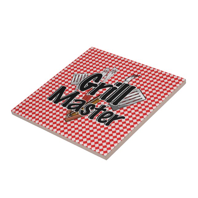 Grill Master with BBQ Tools & Picnic Table Tile (Side)