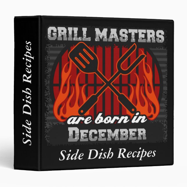 Grill Masters Are Born In December Personalized Binder (Front/Spine)