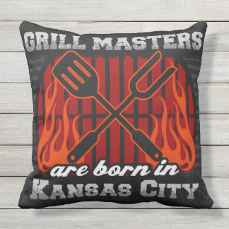 Grill Masters Are Born In Kansas City Outdoor Pillow