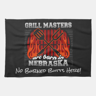 Grill Masters Are Born In Nebraska Add A Slogan Kitchen Towel