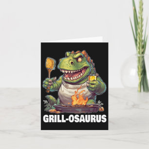 Grill-osaurus Rex Bbq Dinosaur Funny Fathers&#; D Card