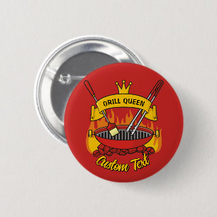 Grill Queen 2 Inch Round Button