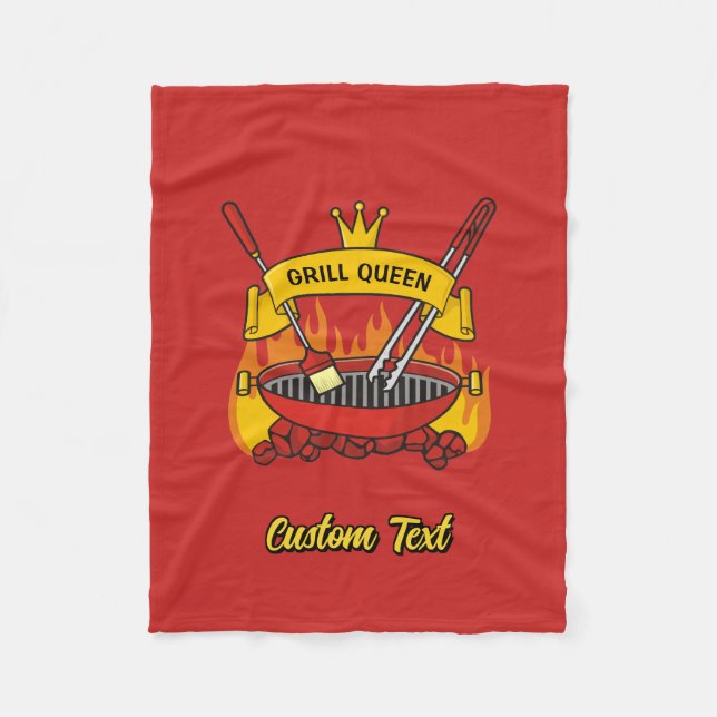 Grill Queen Fleece Blanket (Front)