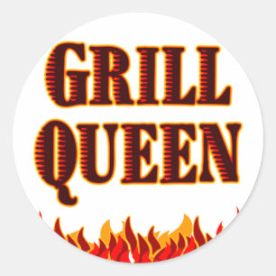 Grill Queen Funny BBQ Saying Classic Round Sticker