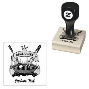 Grill Queen Rubber Stamp