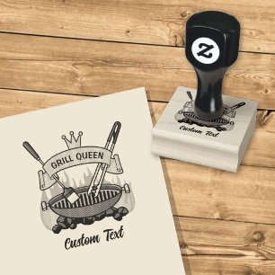 Grill Queen Rubber Stamp