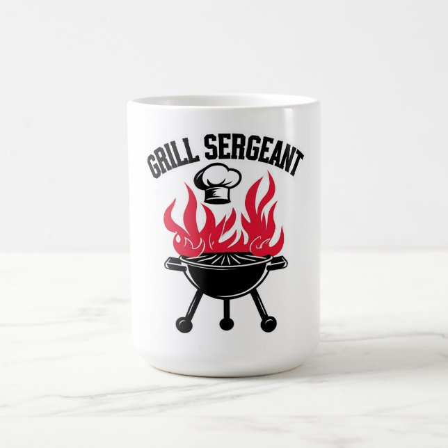 Grill Sergeant BBQ Dad Funny Party Coffee Mug (Center)