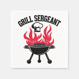 Grill Sergeant BBQ Dad Funny Party Napkin