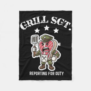 Grill Sgt. Funny Bbq Cookout Fleece Blanket