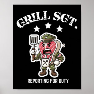 Grill Sgt. Funny Bbq Cookout Poster