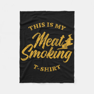 Grill Shirt Bbq Dad Barbecue This Is My Meat Smoki Fleece Blanket