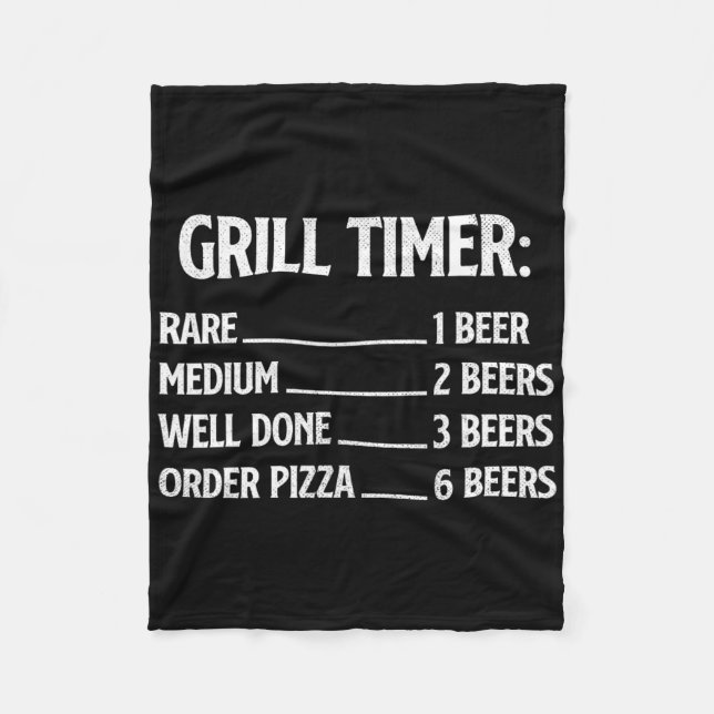 Grill Timer - Bbq Lover Pitmaster Barbecue Grill S Fleece Blanket (Front)
