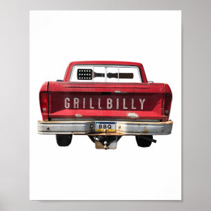 Grillbilly Funny Bbq (image On Back)_1  Poster