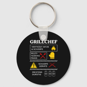 Grillchef Grillen Chef Barbecue BBQ Grilling Gift Keychain