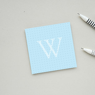 Grille de point Monogramme bleu clair Post-it