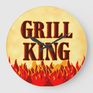 Grille King BBQ Flames Horloge murale