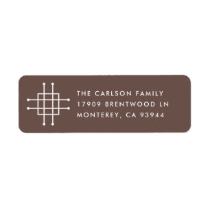 Grille Moving Announcement Address Label - Brown