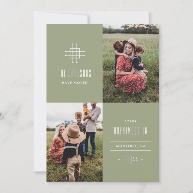 Grille Moving Faire-part - Vert (Devant)