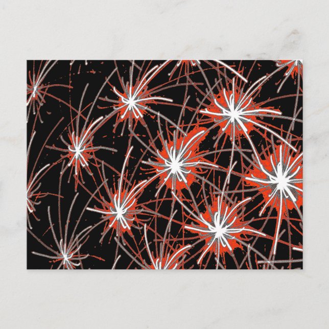 Grille Red Starburst – Carte postale d'art moderne (Devant)