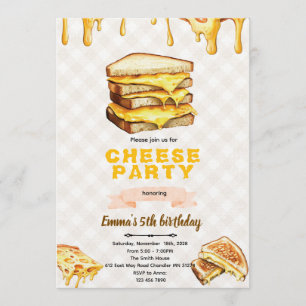 Grilled Cheese Birthday Party Invitation